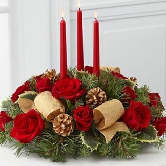 Christmas Centerpiece Red Roses