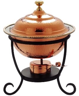 ODI  3qt ROUND COPPER CHAFING DISH