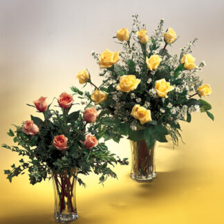 Solid Color Roses Arranged