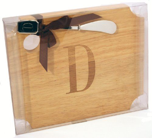 "D" Cutting Board with Cheese Spreader
