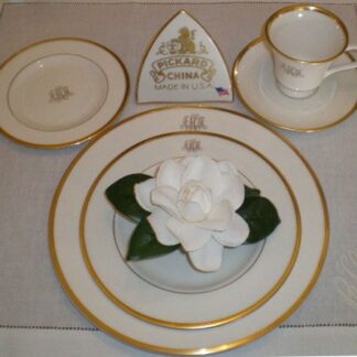 Signature Monogram Ivory W/ Gold Trim 5 Piece Place Setting
