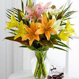 Cheerful Impressions Lily Bouquet with Chocolates