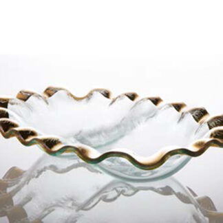 Annie Glass Ruffle two section bowl