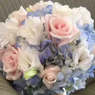 pink blue and cream flowers delta gamma