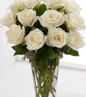 Long Stem White Rose Bouquet