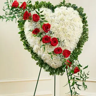 Always in My Heart Floral Heart - Red