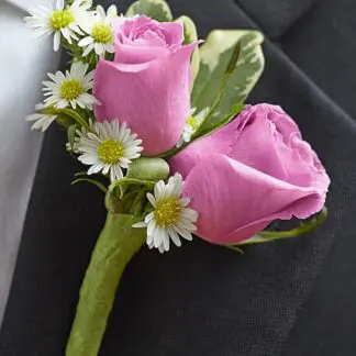 Purple Elegance Boutonniere
