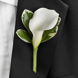 All White Boutonniere