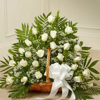 Sincerest Sympathies Fireside Basket - White