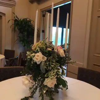 Candlelabra with flowers