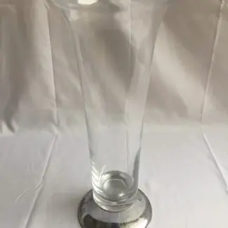 Crystal Vase with Silver Base