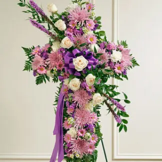 Peace and Prayers Standing Cross - Lavender