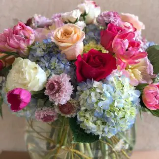 Rose Bowl of Mixed Garden flowers