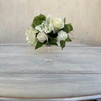 White floral Martini Glass